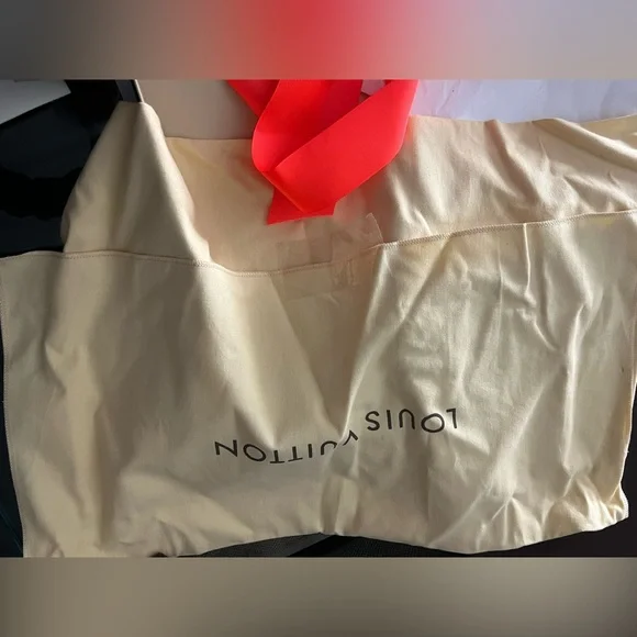 Louis Vuitton Dark Brown Box with Vibrant Red Ribbon